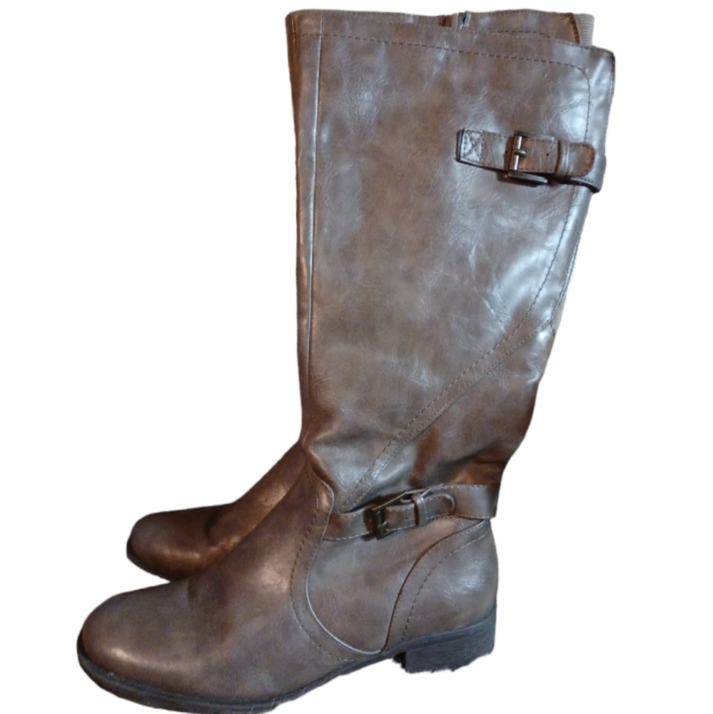 🔥Yuu Size 8 Womens Ripple Gray Tall Zip Up Boots